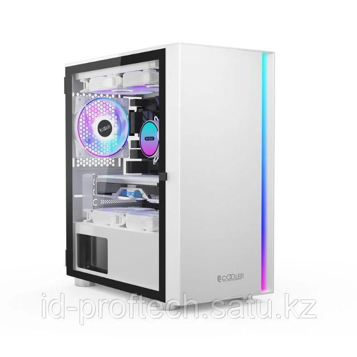 CARCASA PCCOOLER, Middle Tower, mATX, ITX, fara sursa, sticla securizata, 1 ventilator inclus ARGB, alb, USB 3.2 gen 1 x 1, USB 2.0 x 2, mic, audio,  LM300W ARGB 