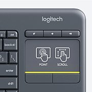 Logitech K400 Plus Tv keyboard RF Wireless QWERTZ Swiss Black