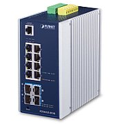 Planet PLANET IP30 Industrial L3 8-Port Managed Gigabit Ethernet (10/100/1000) Blue, White
