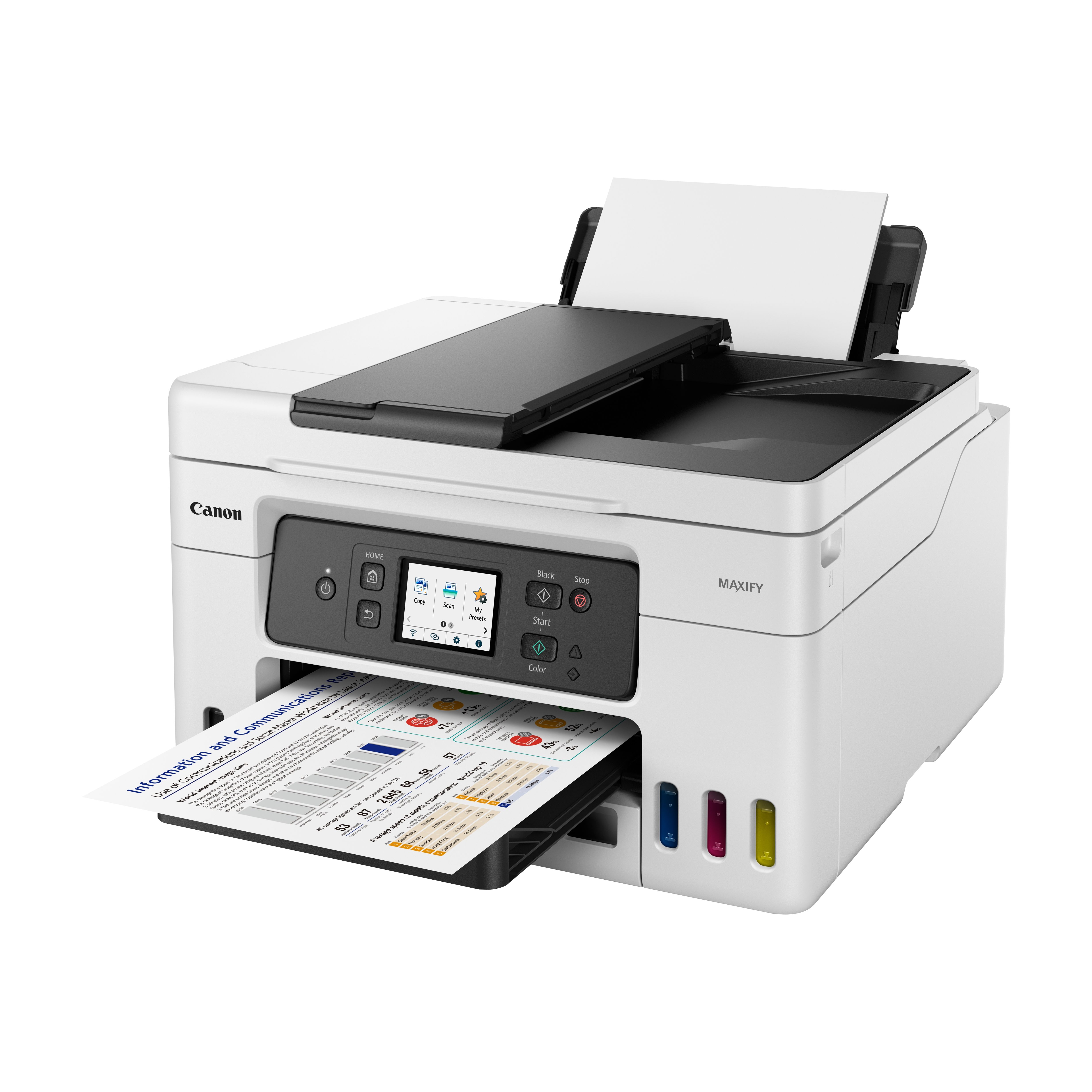 Imprimanta multifunctionala inkjet color Canon GX4040, A4, duplex, USB 2.0, Wi-Fi, 18 ppm negru, 13 ppm color