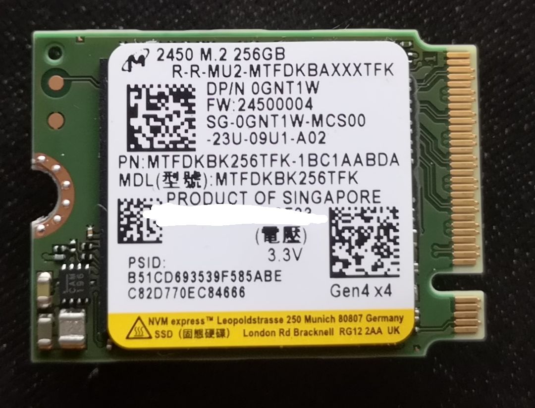 Micron SSD Micron 2450 256 GB NVMe M.2 2230