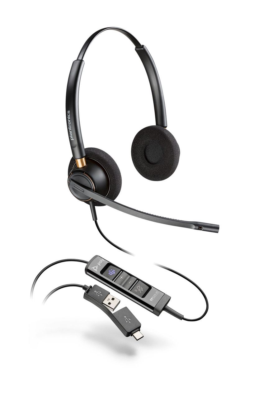 Poly EncorePro 525 Microsoft Teams Certified Stereo with USB-A Headset
