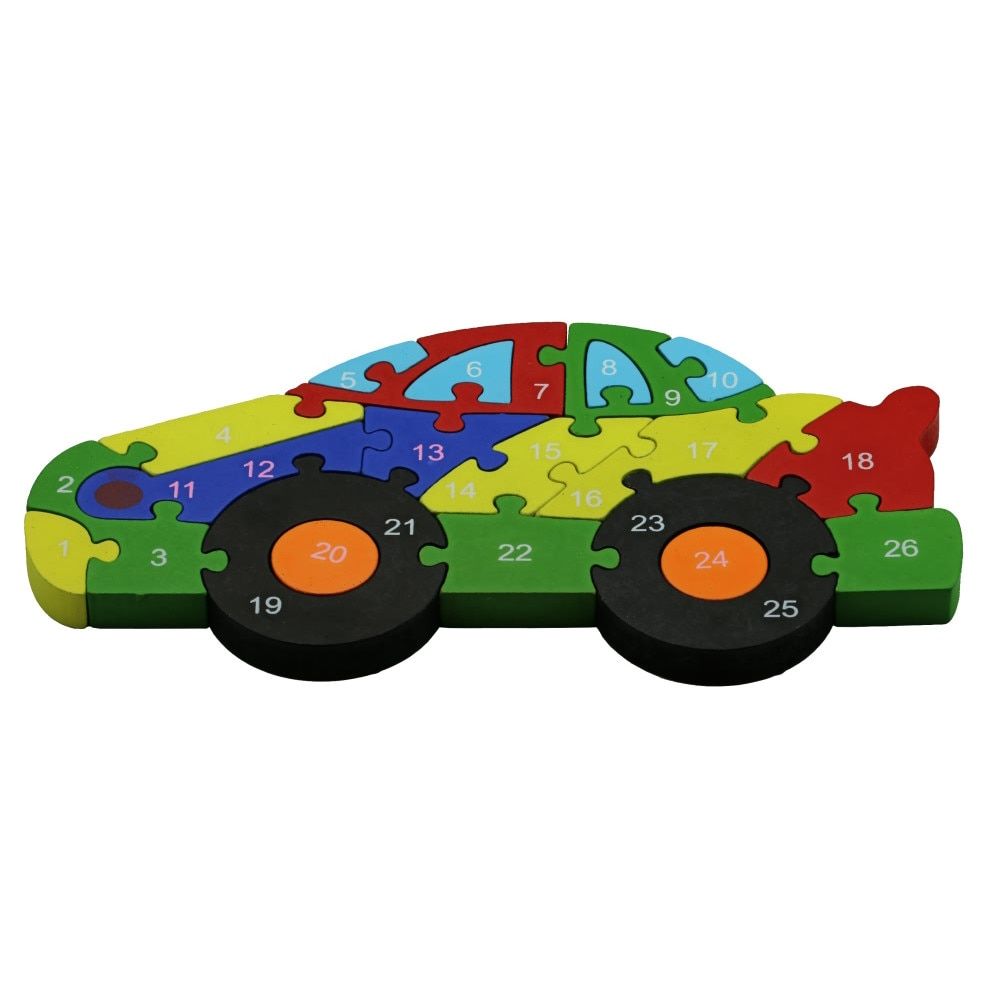 PUZZLE DIN LEMN CU MASINI, 12 PIESE