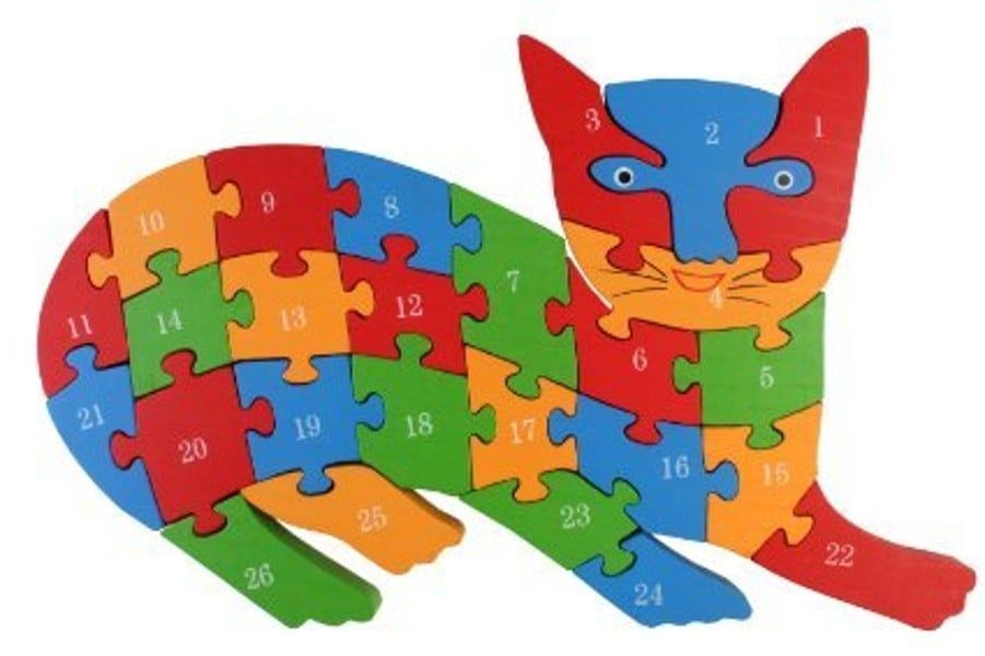 PUZZLE PISICA DIN LEMN, 16 PIESE