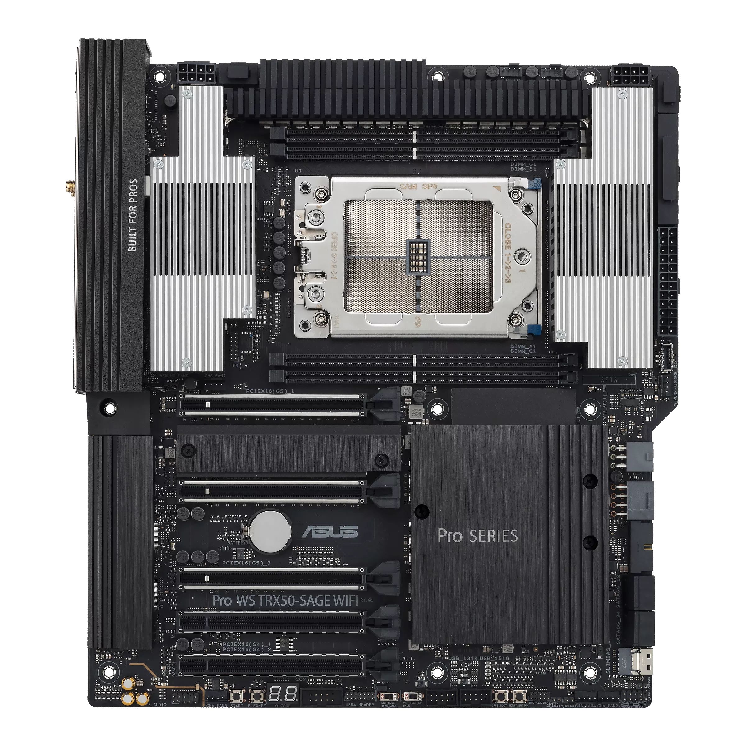 Placa de baza ASUS Pro WS TRX50-SAGE WIFI, socket sTR5, 4x DDR5 RDIMM, 4x SATA, 3x NVMe, 12x USB-A, 2x USB-C, CEB