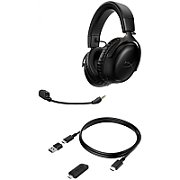 Casti gaming wireless HyperX Cloud III, DTS Headphone:X Spatial Audio, 2.4GHz, spuma cu memorie, microfon 10mm metal mesh si noise cancelling, PC/PS5/PS4/Switch, negru