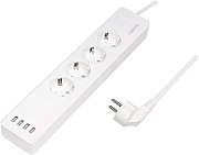 PRELUNGITOR LOGILINK, Wi-Fi Smart, Schuko x 4, USB x 4 5V/4A max. 20W, cablu 3G 1.5mm2 10A, prot. Supracurent / supratensiune / scurtcircuit / supraincalzire, IP20, compatibil TUYA, Amazon Alexa si Google Home, 1.8m, alb,  SH0104  (include TV 0.80lei