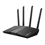 Asus Asus Wireless Router RT-AX57, AX3000 2402 Mbps+ 574 Mbps, Dual-Band-2.4, 5Ghz, WI-FI 6, 4 x antene externe, Procesor: 1.7GHz quad-core, Memorie: 256 Mb RAM, 128Mb Flash, interfata: 1 x WAN, 4 x 10/100/1000, Dimensiuni: 230 x 134 x 56 mm, Greutate: 374g.