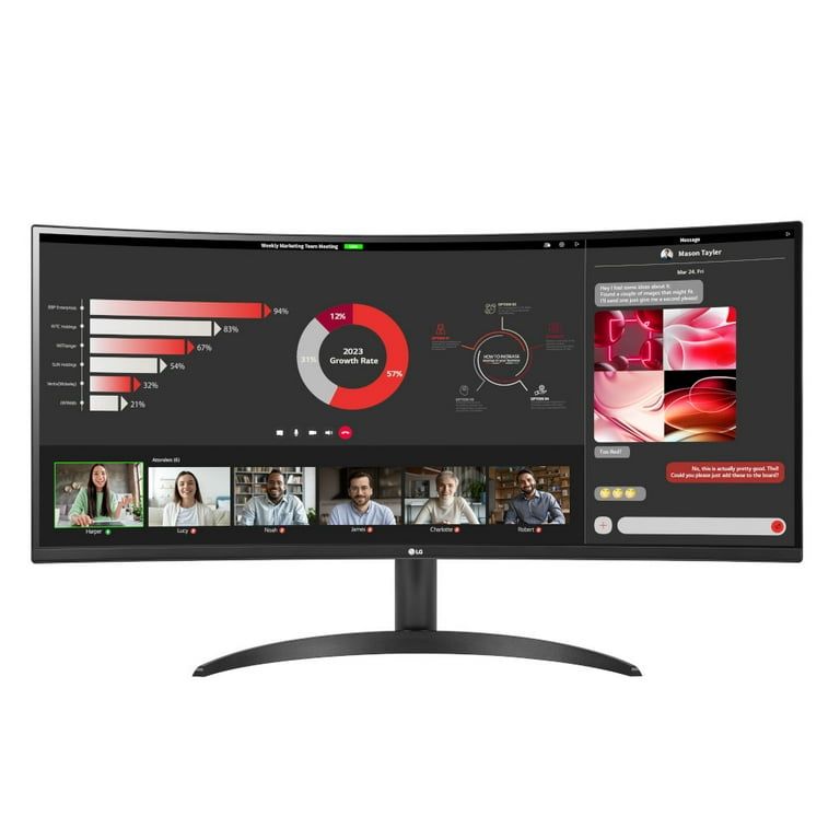 MONITOR LG 34WR50QC-B.AEU 34 inch, Curvature: Yes , Panel Type: VA, Resolution: 3440x1440, Aspect Ratio: 21:9,  Refresh Rate:100Hz, Response time GtG: 5ms, Brightness: 300 cd/m², Contrast (static): 3000:1, Viewing angle: 178°(H)/178°(V), Color Gamut (NTSC/sRGB/Adobe RGB/DCI-P3): sRGB 99% (CIE1931)