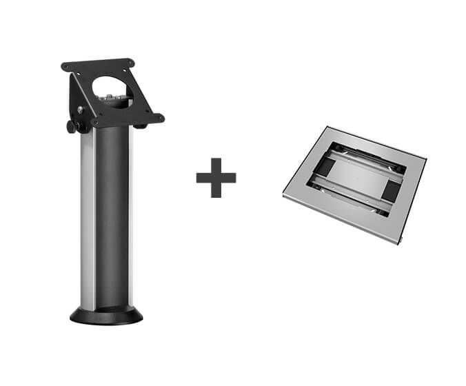 Stand de masa pt. tablete + suport  Vogel's pentru tablete cu dimensiunile de minim 236x166x3mm si maxim 285x186x10mm