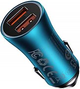 INCARCATOR auto Baseus Golden Contactor Max, Quick Charge 60W, 2 x USB 5V/3A, albastru  CGJM000003  (timbru verde 0.8 lei) - 6932172607999