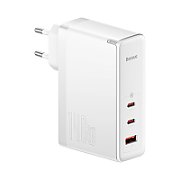 INCARCATOR retea Baseus GaN5 Pro, Quick Charge 140W, 1 x USB, 2 x USB Type-C, include cablu USB Type-C la USB Type-C 100W 1m, alb  CCGP100202  (timbru verde 0.18 lei) - 6932172610234