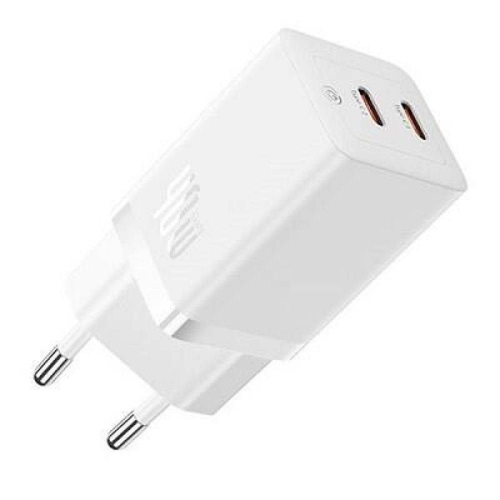 INCARCATOR retea Baseus GaN5 Pro, Quick Charge 40W, 2 x USB Type-C, alb  CCGP180102  (timbru verde 0.18 lei) - 6932172627911