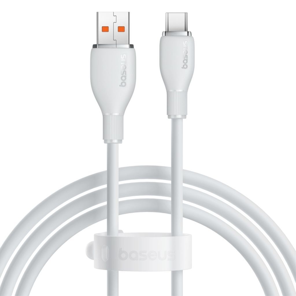 CABLU alimentare si date Baseus Pudding, Fast Charging Data Cable pt. smartphone, USB la USB Type-C 100W, 1.2m, alb  P10355703221-00  (timbru verde 0.08 lei) - 6932172634056