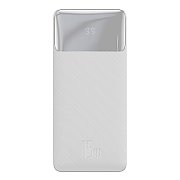 POWER BANK Baseus Bipow, 20000mAh, 15W, 2 x USB 1 x USB Type-C, digital display pt. status baterie, total 3A, alb,  PPBD050102  (timbru verde 0.18 lei) - 6932172618223