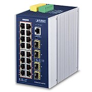 PLANET IGS-6325-16P4S switch-uri Gestionate L3 Gigabit Ethernet (10/100/1000) Power over Ethernet (PoE) Suport Aluminiu, Albastru