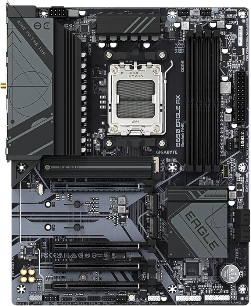 Placa de baza GIGABYTE B650 EAGLE AX, socket AM5, 4x DDR5 UDIMM, 4x SATA, 3x NVMe, 16x USB-A, 2x USB-C, ATX