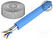 CAT 6A U-FTP installation cable, 500 MHz Dca (LSZH-1), AWG 23/1, 100 m drum, sx, blue