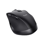Mouse Trust Fyda ergonomic, reincarcabil, wireless RF 2.4GHz, USB2.0, 6 butoane, rezolutie 2400 DPI, negru
