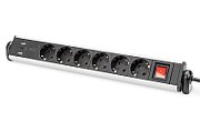 6-fach Office power strip 3x USB 2xUSB-A +1xUSB A, On/off switch, Alu-housing