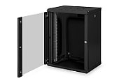 16U wall mounting cabinet, Unique 820x600x450 mm, color black (RAL 9005)