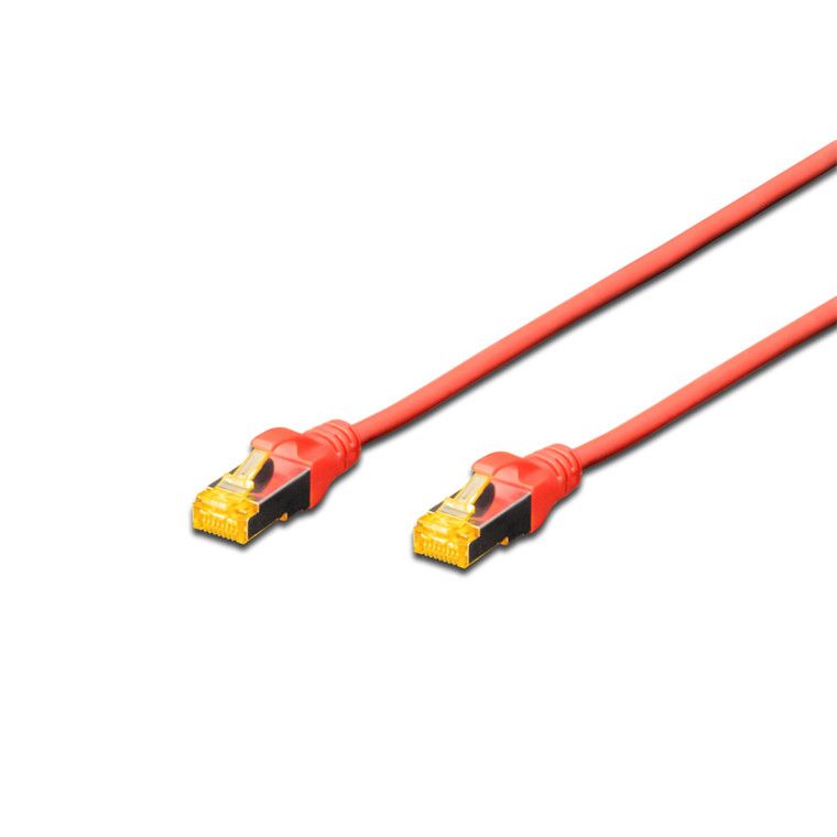 CAT 6A S-FTP patch cord, Cu, LSZH AWG 26/7, length 3 m, color red