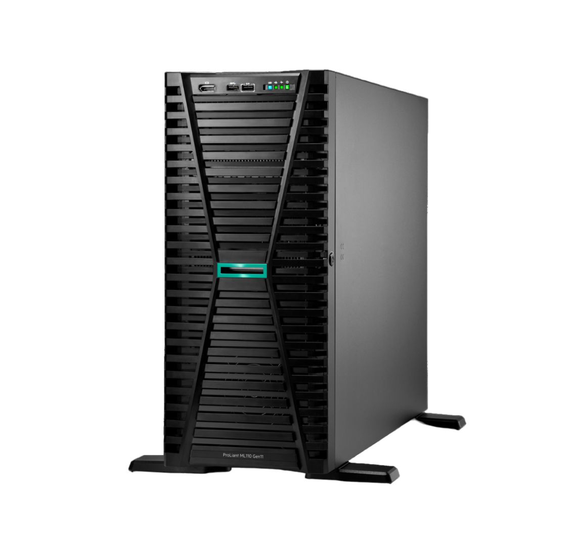 Server HPE ProLiant ML110 Gen11, Tower, Intel Xeon Bronze 3408U (8 C / 8 T, 1.80 GHz - 1.90 GHz, 22.5 MB cache, 125 W), 16 GB DDR5 ECC