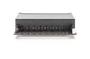 Desktop CAT 6 Patch Panel, shielded Class E, 8-port RJ45, 8P8C, LSA, black, 482x44x109
