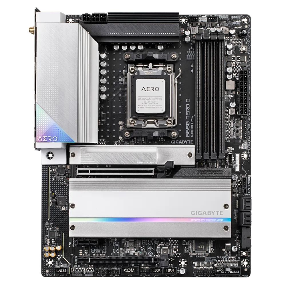 Placa de baza GIGABYTE B650 AERO G, socket AM5, 4x DDR5 UDIMM, 4x SATA, 3x NVMe, 15x USB-A, 2x USB-C, ATX