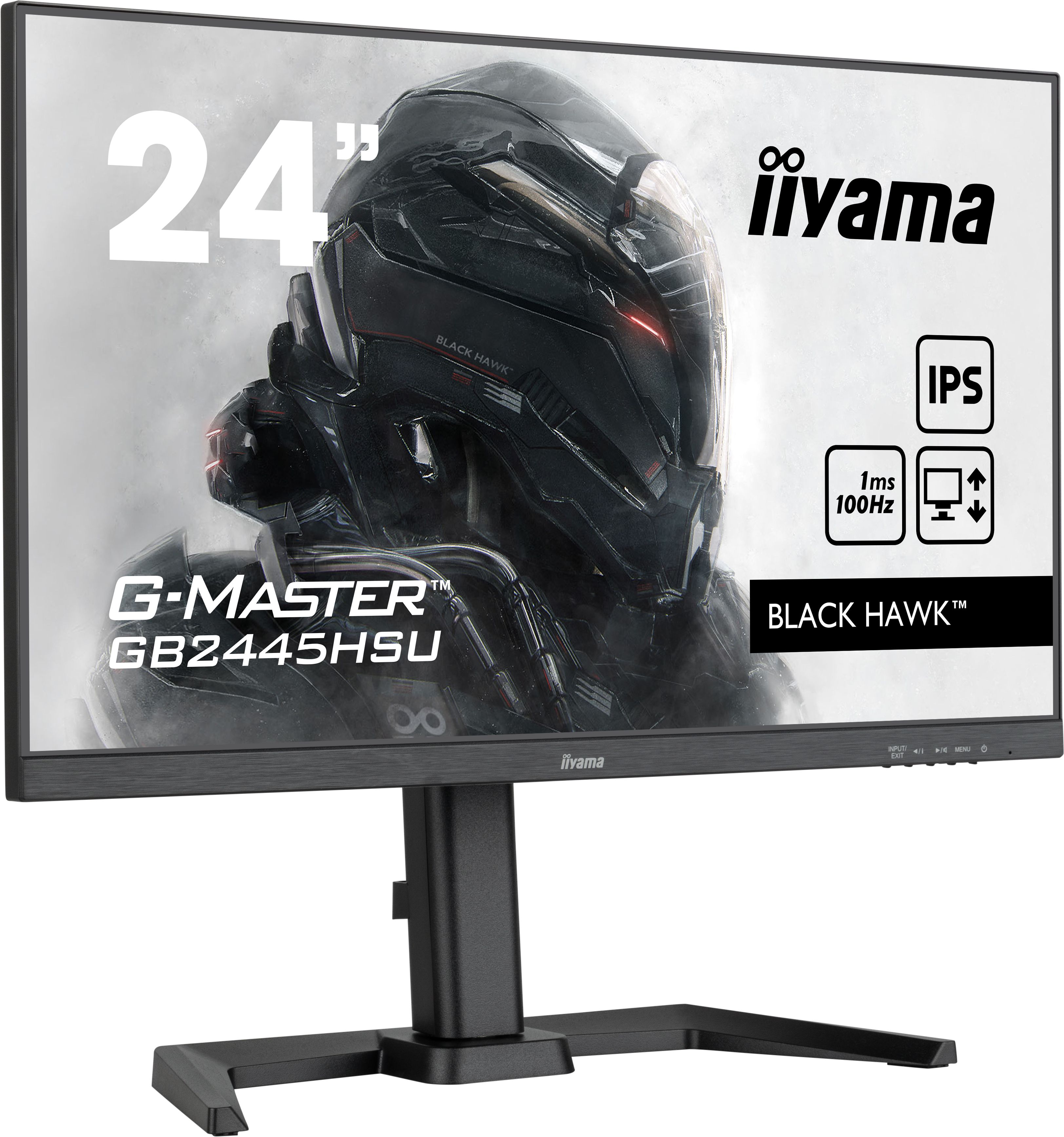 Monitor 24 inch LED IIyama G-MASTER GB2445HSU-B1 1920 x 1080 pixeli, 100 Hz, 1 ms, Negru mat
