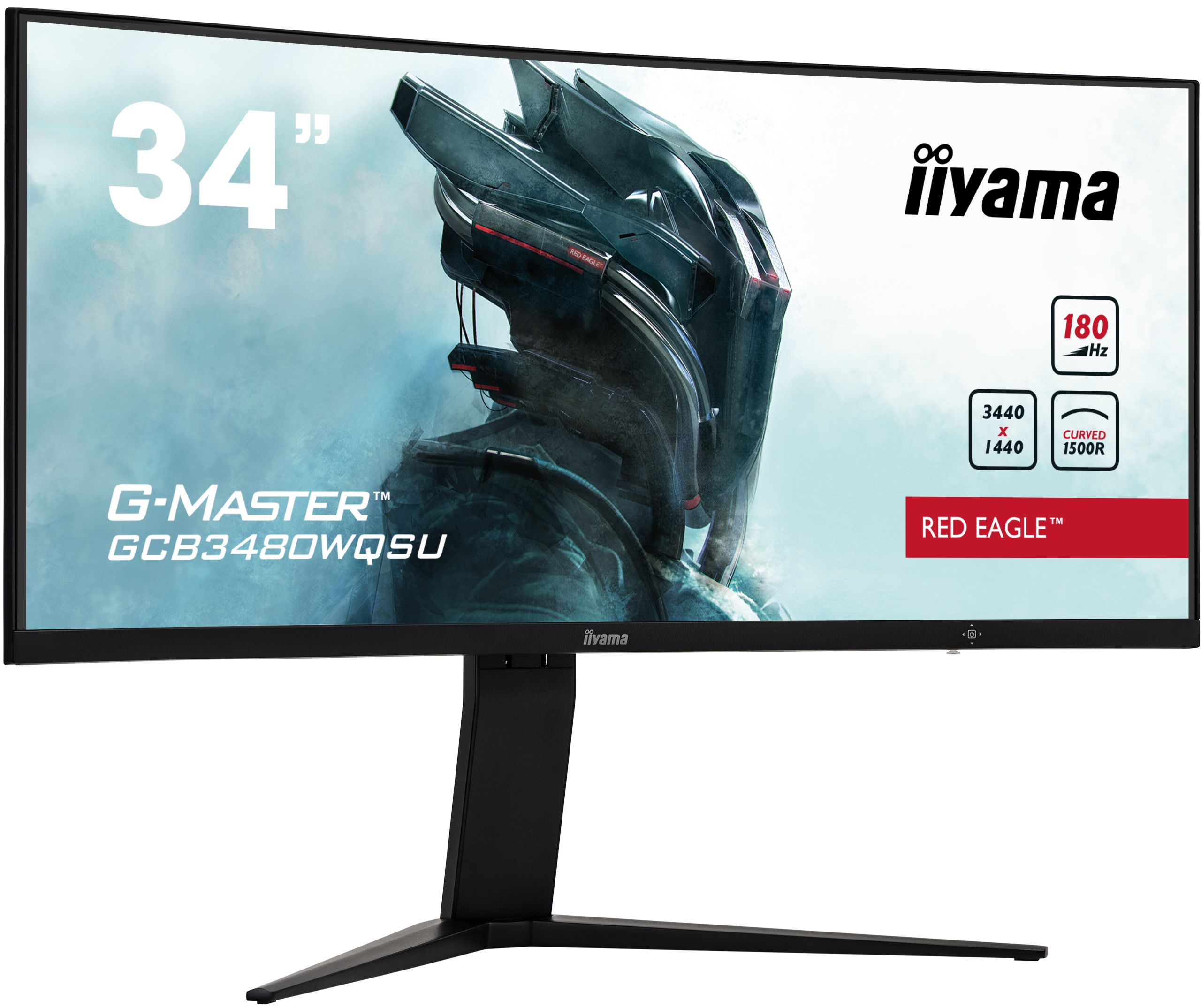Monitor 34 inch LED IIyama G-Master Red Eagle GCB3480WQSU-B1 3440 x 1440 pixeli, 180 Hz, 0.4 ms, Negru