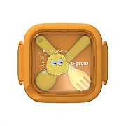 Caserola 2in 1 cu lingurita si furculita, galbena ,U-Grow