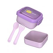 Caserola 2in 1 cu lingurita si furculita, mov, U-Grow