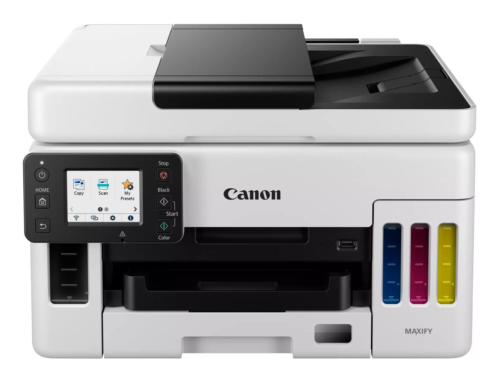 Imprimanta multifunctionala inkjet color Canon GX6050, A4, duplex, ADF, USB 2.0, Wi-Fi, 24 ppm negru, 15 ppm color