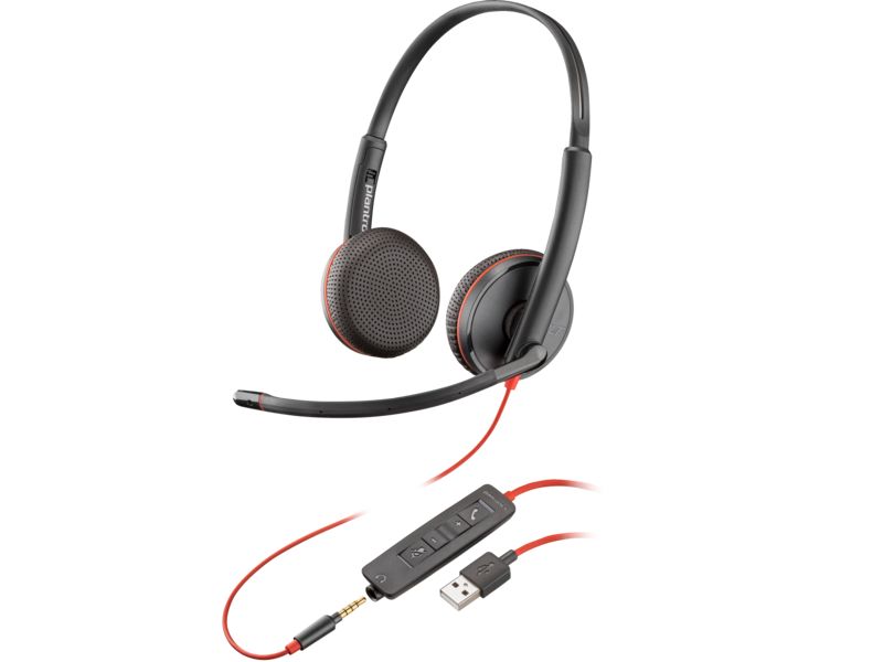 HP Poly Blackwire 3225 Stereo USB-A Headset Bulk