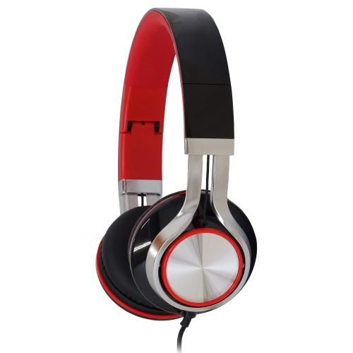 CASTI Spacer, cu fir, standard, utilizare multimedia, microfon pe fir, pliabile, banda ajustabila, conectare prin adaptor USB 2.0 sau Jack 3.5 mm x 2, rosu&ampnegru,  SPHS-SILVER-USB , (timbru verde 0.8 lei)