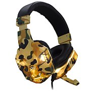 CASTI Spacer, cu fir, standard, utilizare gaming, microfon pe brat, conectare prin adaptor USB 2.0 sau Jack 3.5 mm x 2, lumina verde, camuflaj,  SPGH-CAMO-USB , (timbru verde 0.8 lei)