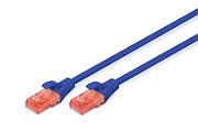 CAT 6, U-UTP patch cord, PVC AWG 26/7, length 0.5 m, color blue