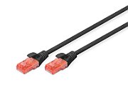 CAT 6, U-UTP patch cord, PVC AWG 26/7, length 0.5 m, color black
