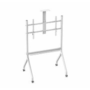 Stand TV mobil Serioux TV213CA, dimensiuni: 1050x755x2320mm, compatibilitate Max Vesa: 900x600mm, compatibilitate TV: 55 -100 , greutate maximă suportata: 120 kg, baza cu 4 roti, raft multifunctional, alb