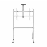 Stand TV mobil Serioux TV213CA, dimensiuni: 1050x755x2320mm, compatibilitate Max Vesa: 900x600mm, compatibilitate TV: 55 -100 , greutate maximă suportata: 120 kg, baza cu 4 roti, raft multifunctional, alb