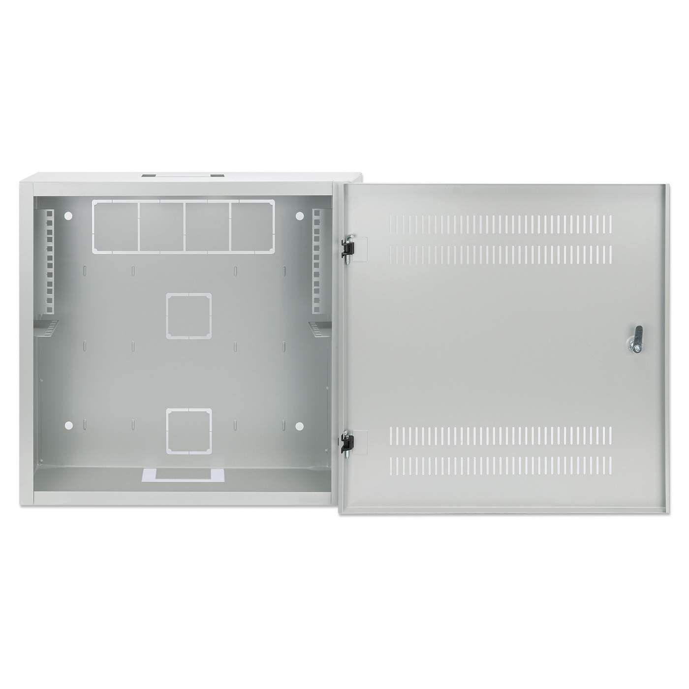 4U wall mounting cabinet 19  rack 550x350 mm, front glass door, color grey (RAL 7035)