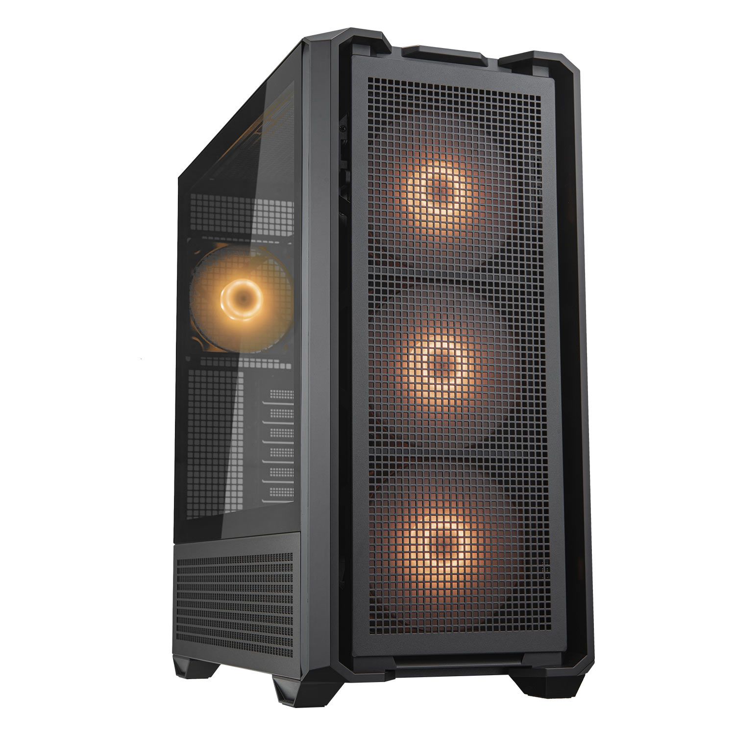 COUGAR | MX600 Black | PC Case | Mid Tower / Mesh Front Panel / 3 x 140mm + 1 x 120mm Fans / Transparent Left Panel
