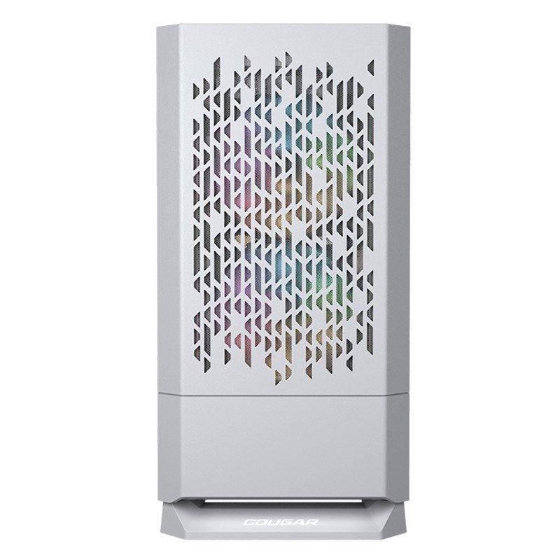 COUGAR | MG140 Air RGB White | PC Case | Mini Tower / Air Vents Front Panel / 3 x ARGB Fans / 4mm TG Left Panel
