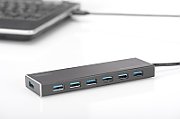 USB 3.0 Hub, 7-port Incl. 5V/3,5A power supply, Aluminium housing