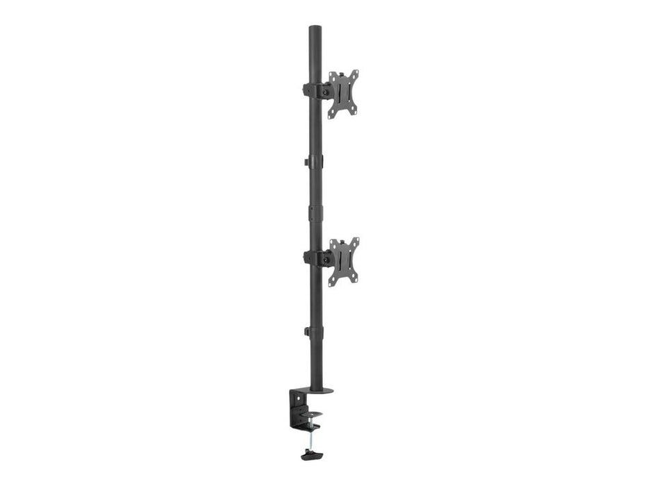 Universal Dual Monitor Mount, Vertical 17-32 , 8 kg max. each, clamp or grommet mount