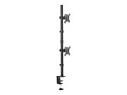 Universal Dual Monitor Mount, Vertical 17-32 , 8 kg max. each, clamp or grommet mount