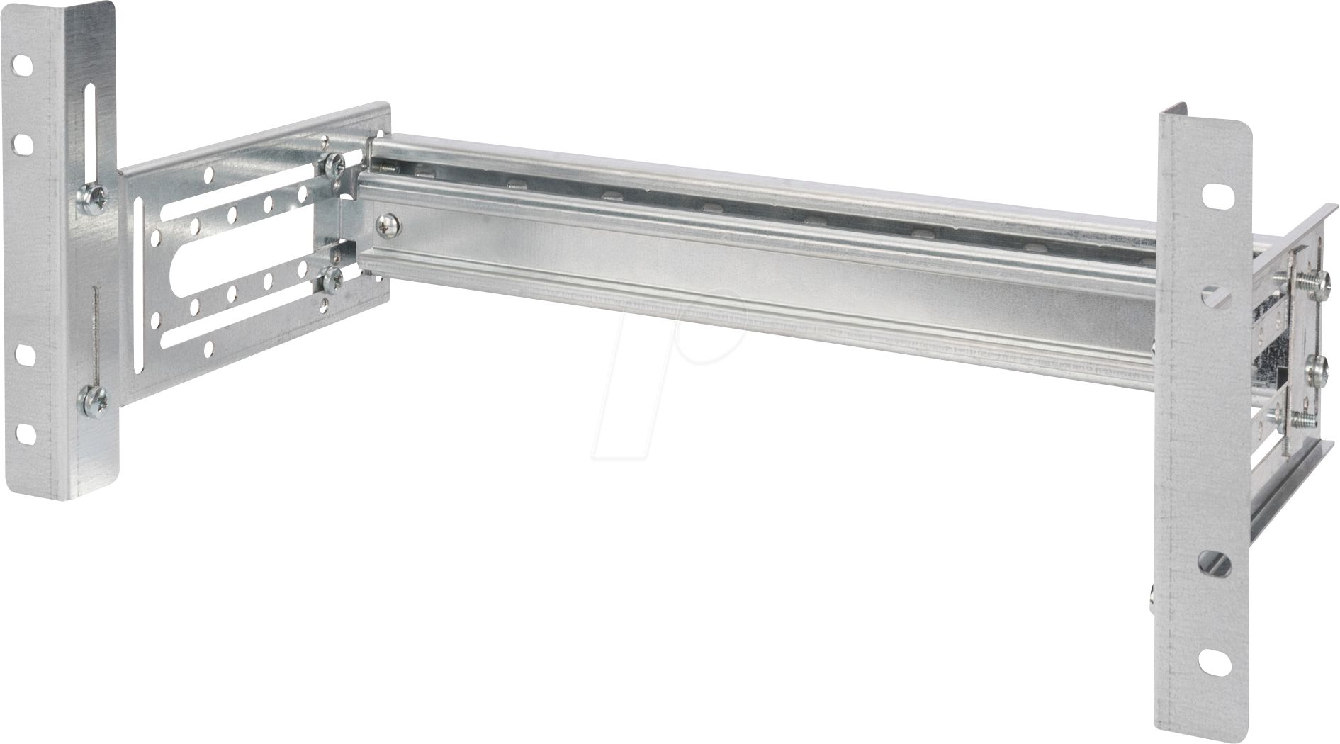 DIN rail holder, 4U, 178x483x223 mm, galvanized incl. din rail, variable depth and height