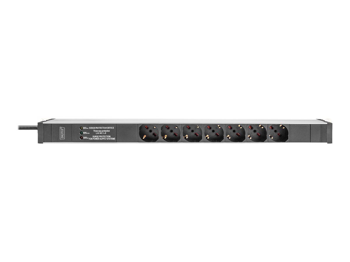 Aluminium PDU, Rackmountable, frequency filter 16A, 4000W, 250VAC 50/60Hz, 7x safety, 2m