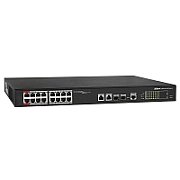 DAHUA Dahua Managed switch 16 porturi PFS4218-16ET-240, Interfata: 16 x RJ45 - 10/100 Base-T (14 PoE (802.3af/at) + 2 Hi-PoE / PoE (802.3bt) / PoE (802.3af/at)), 2 x port Combo SFP (1000 Base-X) / RJ45 (10/100/1000 Base-T) - Uplink, 1 x RJ45 - Consola, Dimensiuni: 440 x 300 x 44 mm, Greutate 3.2 kg